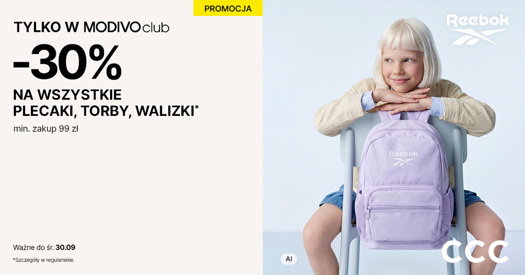 W CCC -30% na wszystkie plecaki, torby i walizki z MODIVOclub!