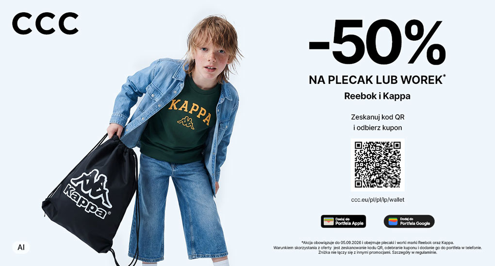 W CCC aż 50% na plecak lub worek!
