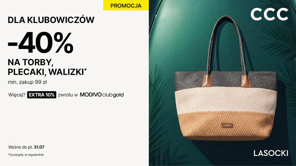 Teraz w CCC tylko w Modivoclub torby, plecaki i walizki aż 40% taniej!