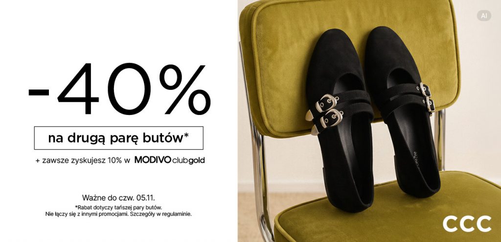 W CCC -40% na drugą parę butów!